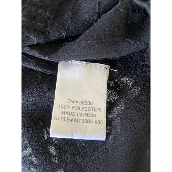 MATTY M Tank Womens Sz Medium Black Sheer Beaded Glam Glamrock Moto Chic - Picture 8 of 8